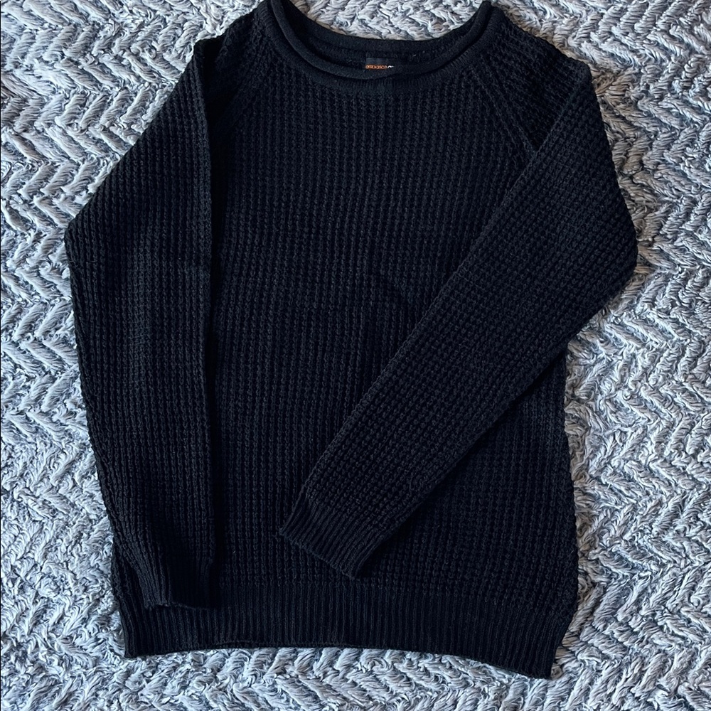 Ambiance Women’s Textured Black Crewneck Sweater